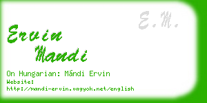 ervin mandi business card