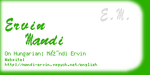 ervin mandi business card